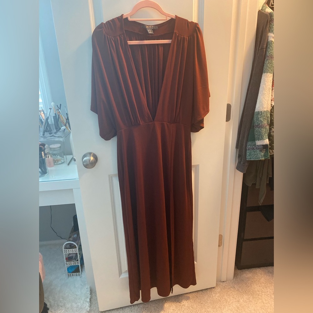 Burgandy V dress
